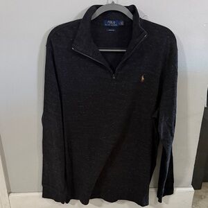 Polo by Ralph Lauren Men's Dark Gray Quarter-Zip Pullover